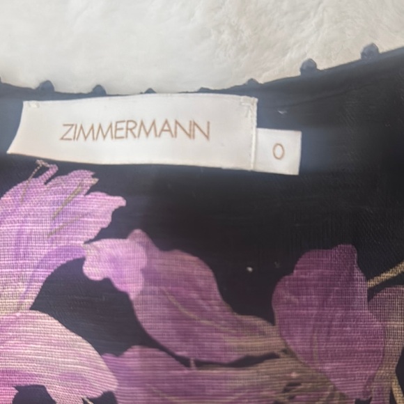 ‼️SOLD‼️✨Zimmermann✨Floral Sheer Black and Pink Women's Top - Picture 2 of 4
